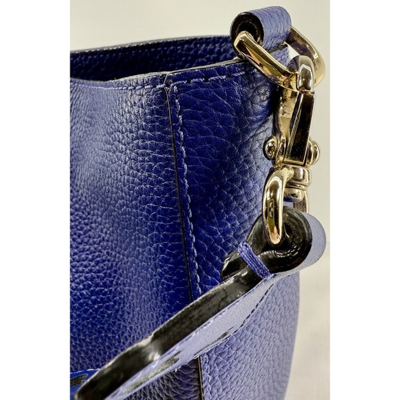 Kate Spade Marcus Street Hobo Asilah Blue Pebbled Leather Cutout Strap Rare NEW - Picture 8 of 16